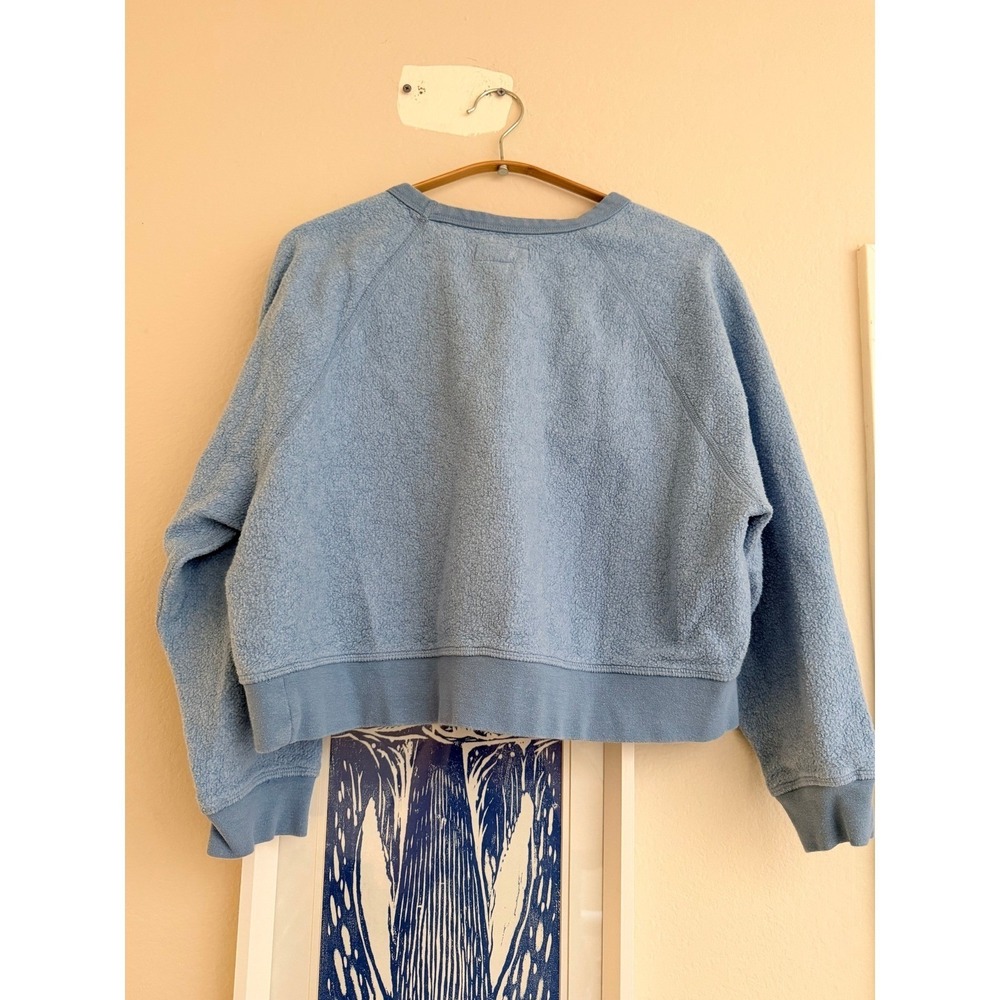 Mollusk Surf Shop Cropped Sherpa Crewneck XS Coastal Cali Cozy Teddy Fleece - Picture 8 of 8